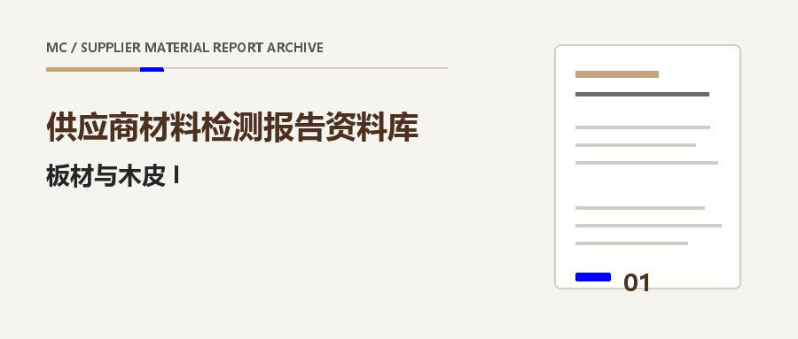 板材与木皮 I供应商材料报告栏目封面